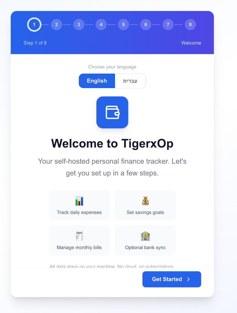 Admin account — Step 2 of 8